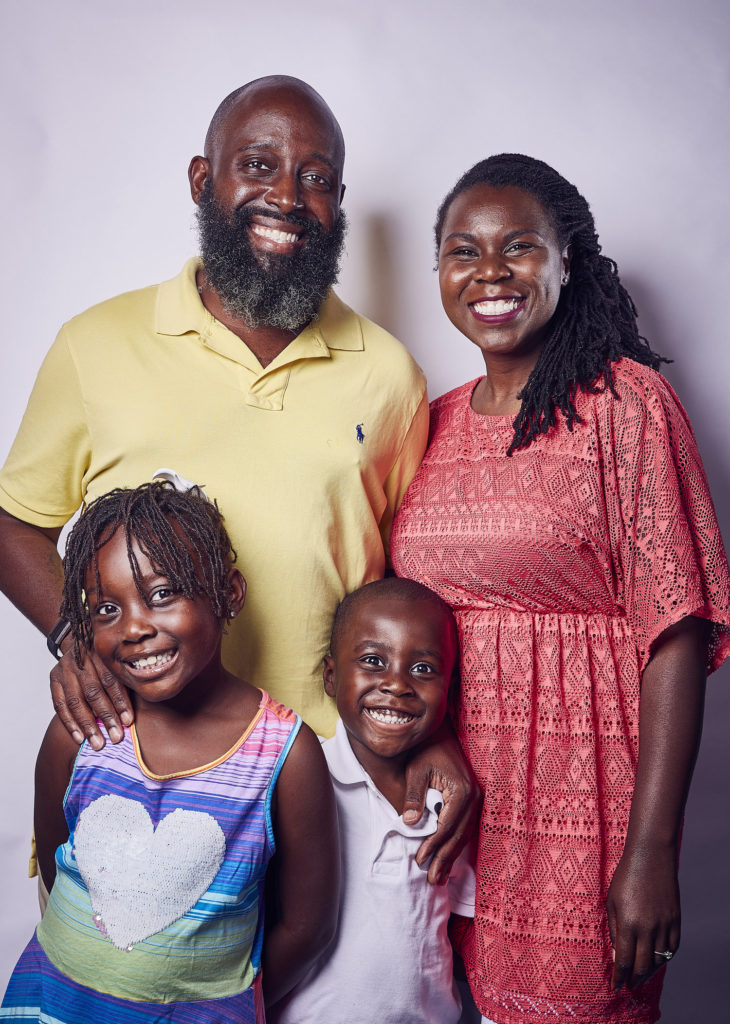 smiling black family