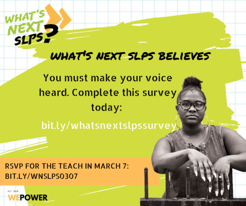 What's Next SLPS "Believes" graphic survey