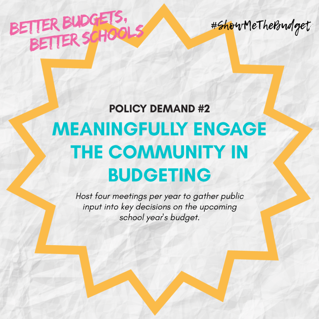 Better Budgets Better Schools policy demands #2 graphic